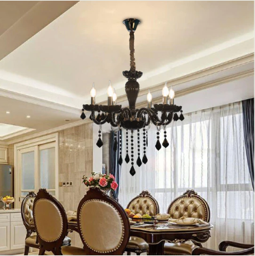 Brilliant Heart in Black: Diamond Crystal Chandelier